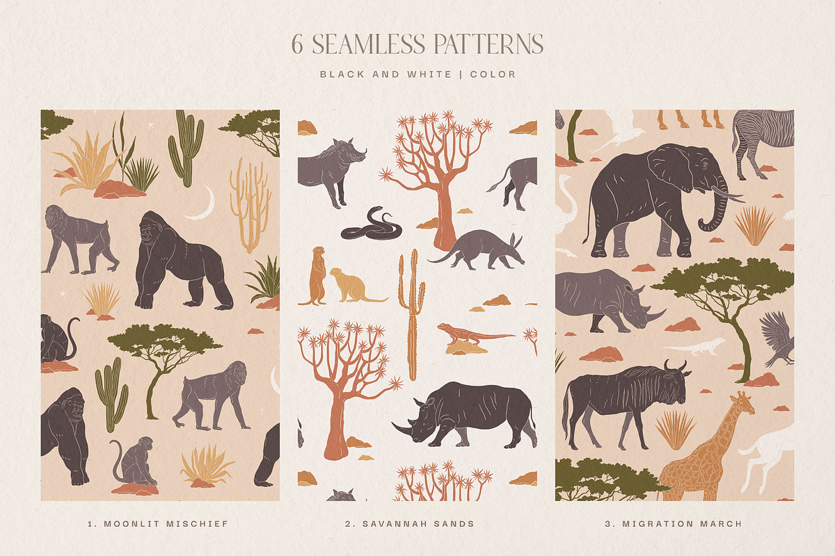 Starlit Safari Graphic Collection, an Animal Illustration by rouxsupplyco (Photo 10 of 16)