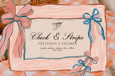 Handdrawn Checks & Stripes, a Wallpaper Graphic by nadispasibenko
