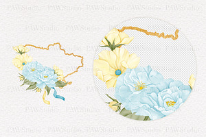 Ukraine Map Card Blue Yellow Peace