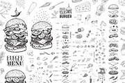 Burger menu. Hand-drawn, a Food Illustration by Margo Miller (Thumbnail 4 of 14)