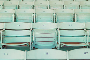 Retro Mint Green Seats Stock Photo