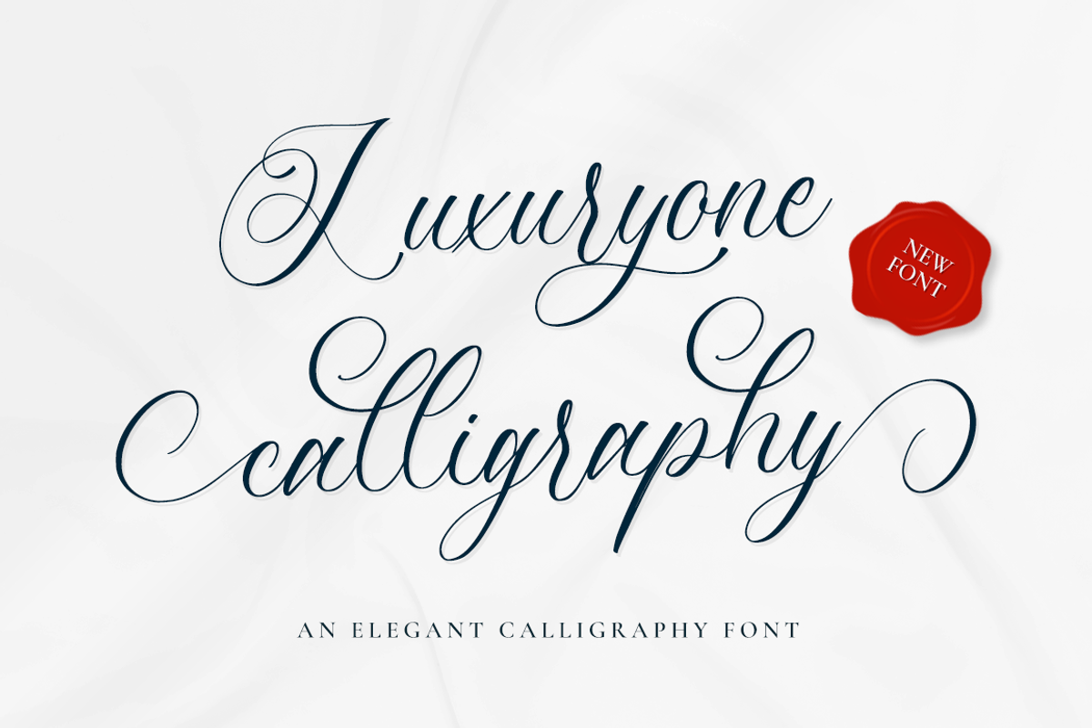 Luxuryone Calligraphy, a Script Font by RockboyStd (Photo 1 of 12)