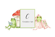 Frog Nursery Clipart Sublimation, an Illustration by Creative Art (Thumbnail 10 of 10)