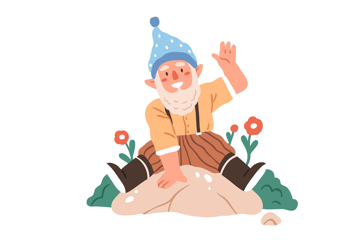 Cute cartoon gnomes, dwarfs set, an Illustration by Good Studio (Photo 7 of 7)