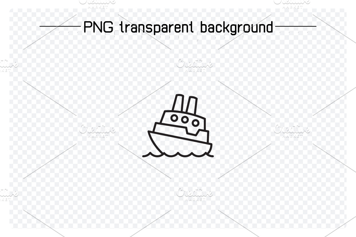 Sailboat Ship and Ferry Icons, an Outline Icon by Designfour (Photo 5 of 6)