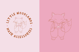 Cute Baby Fox Logo Template