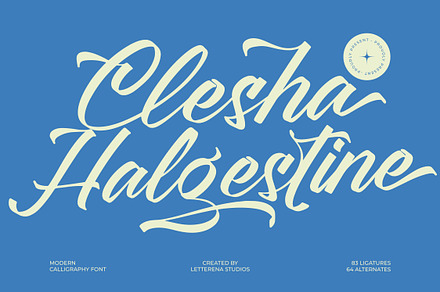 Clesha Halgestine Modern Calligraphy, a Script Font by Letterena Studios Script