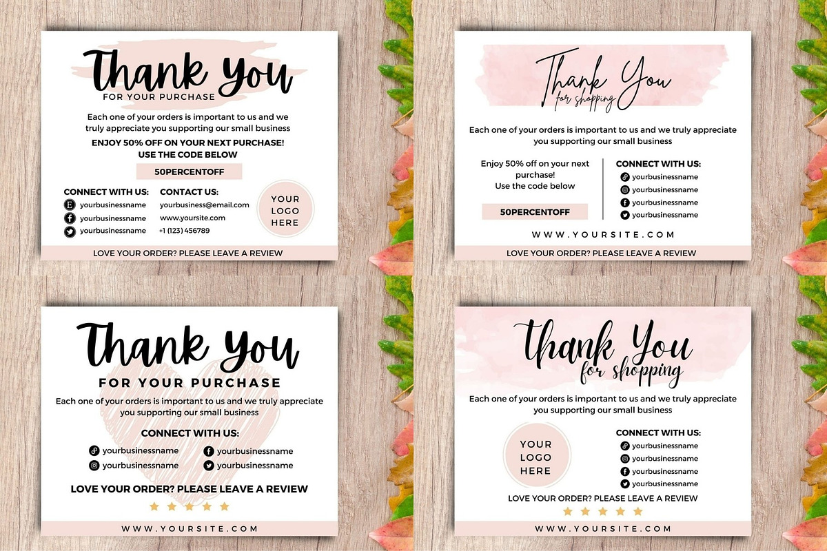 Thank You Card Templates Canva, a Card Template by bonadigitals (Photo 5 of 6)