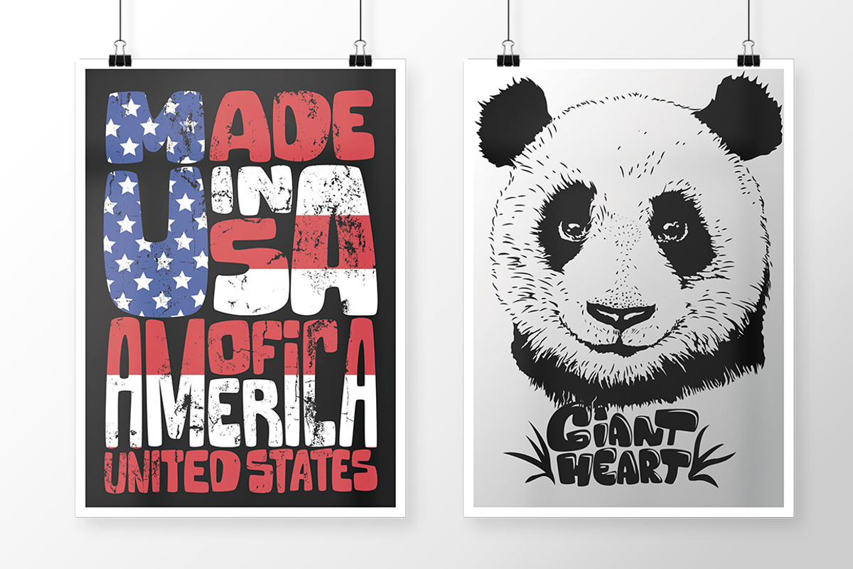 Cute Panda and American shirt print, an Animal Illustration by Urbanshop (Photo 2 of 2)