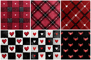 Red & Black Valentine Pattern Paper, an Illustration by DreamPrint404 (Thumbnail 2 of 3)