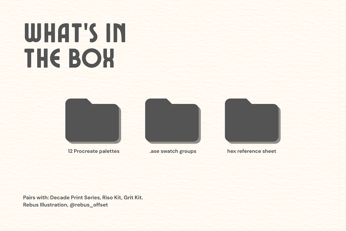 Vintage Print Set Procreate Palettes, a Palette Add-On by Rebus Illustration (Photo 9 of 9)