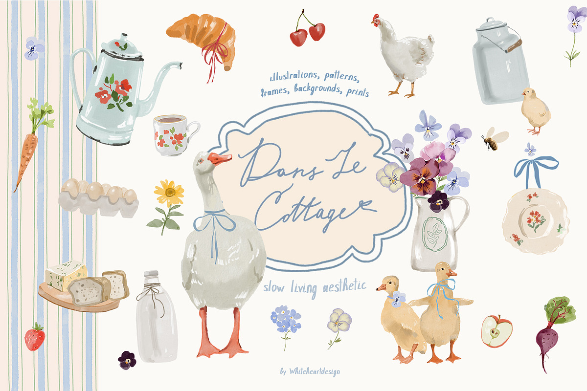 Cottagecore Clipart Frames Posters, a Decorative Illustration by whiteheartdesign (Photo 1 of 21)