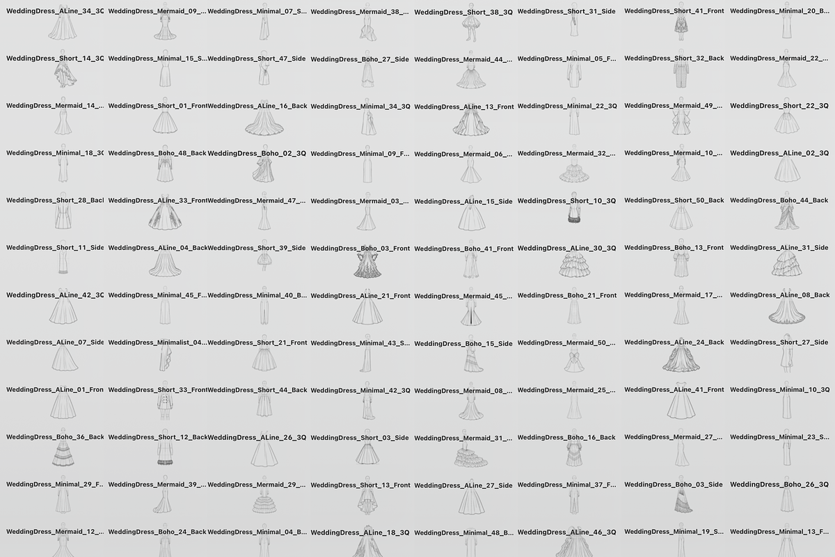 230 Wedding Dress Stamp Brushes, a Brush Add-On by Selentaori Studio (Photo 3 of 12)