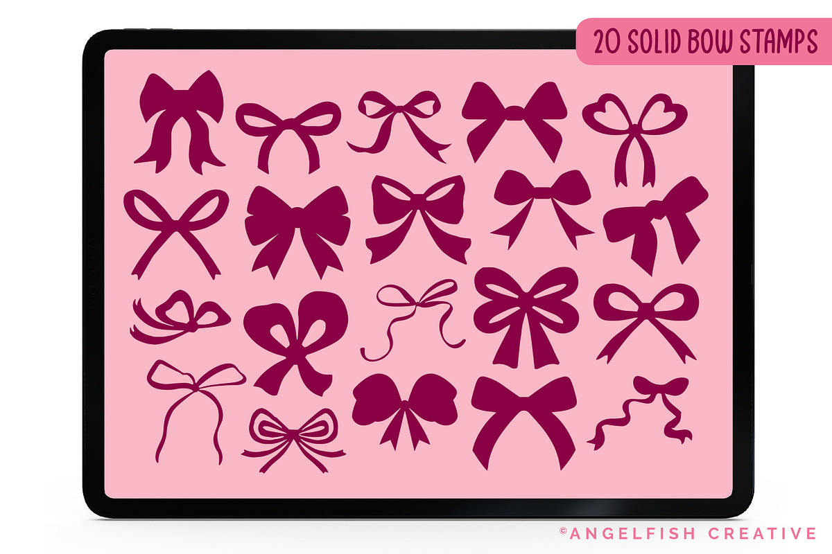Coquette Bow Procreate Brush Set, a Brush Add-On by AngelfishCreative (Photo 7 of 10)