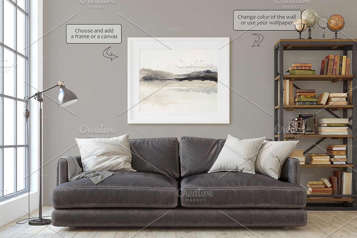 LOFT Wall&Frame Mockups, a Print Template by MyHomeMockups (Photo 4 of 12)