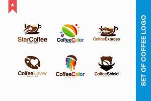 Set Of Coffee Logo Designs Concept