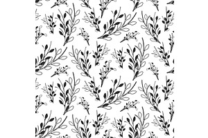 Elegant black and white botanical, an Object Illustration by okskukuruza