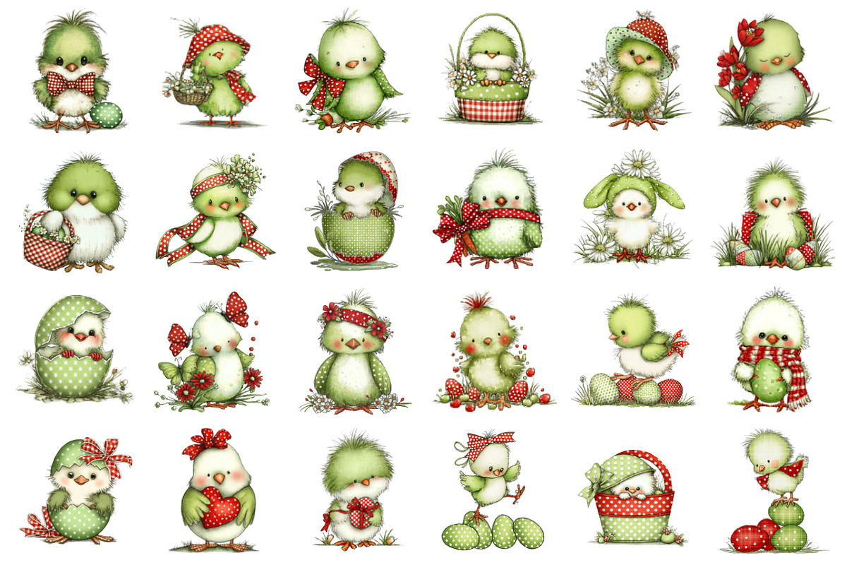 Whimsical Easter Chick Clipart, an Illustration by designcity5 (Photo 2 of 5)