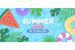 Summer sale pool banner. Water, a Sport Illustration by LadadikArt