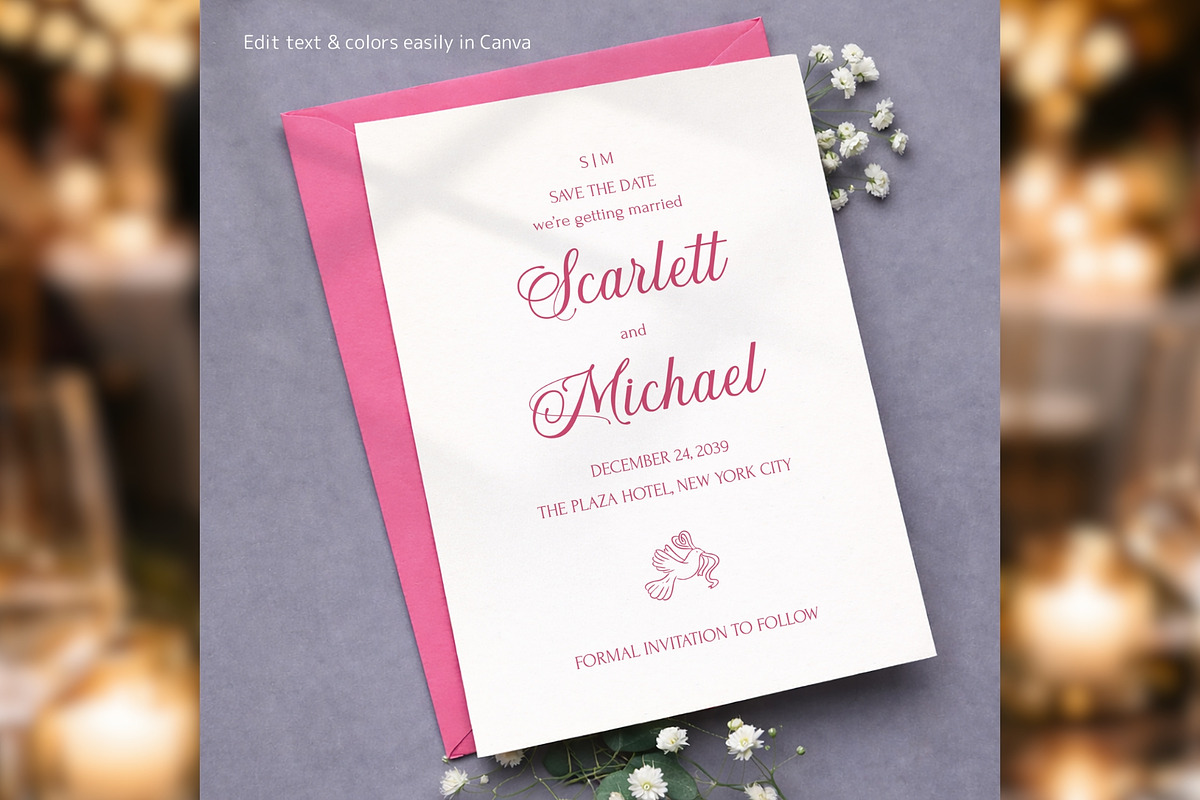 Elegant Save Date Canva bd004, an Invitation Template by TyphoonStudio (Photo 5 of 9)