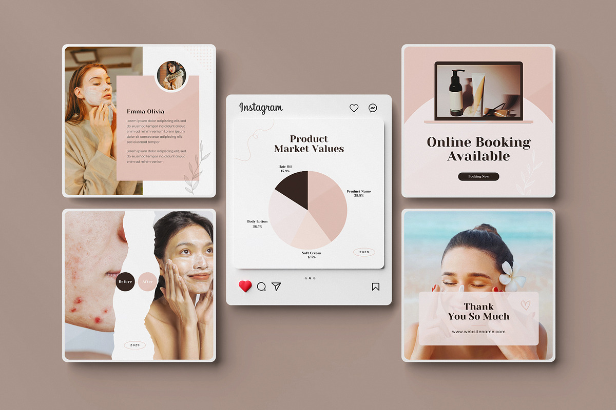 Beauty Skincare Instagram Canva, a Social Media Template by Pixelpick