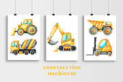 Construction vehicles watercolor set, a Transportation Illustration by SabinaWatercolorArt (Thumbnail 14 of 20)