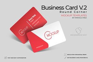 Business Card V.2Round Corner Mockup