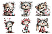 Whimsical Easter Cats Clipart, an Illustration by Daily.Designs (Thumbnail 3 of 8)