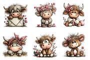 Easter Highland Cow Clipart, an Illustration by Dream Creation (Thumbnail 7 of 8)