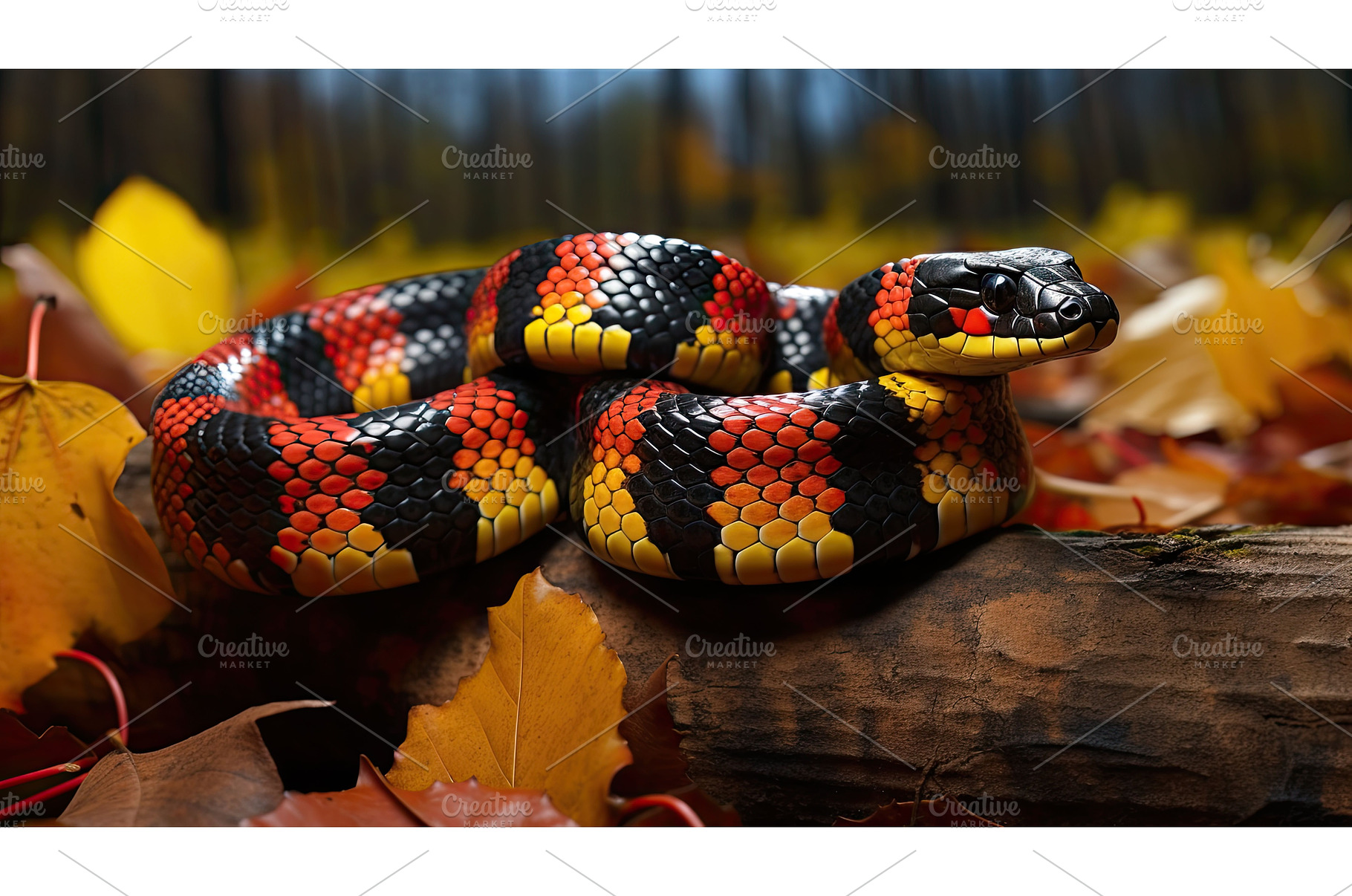 dangerous coral snake ai generated, an Animal Photo by pikepicture