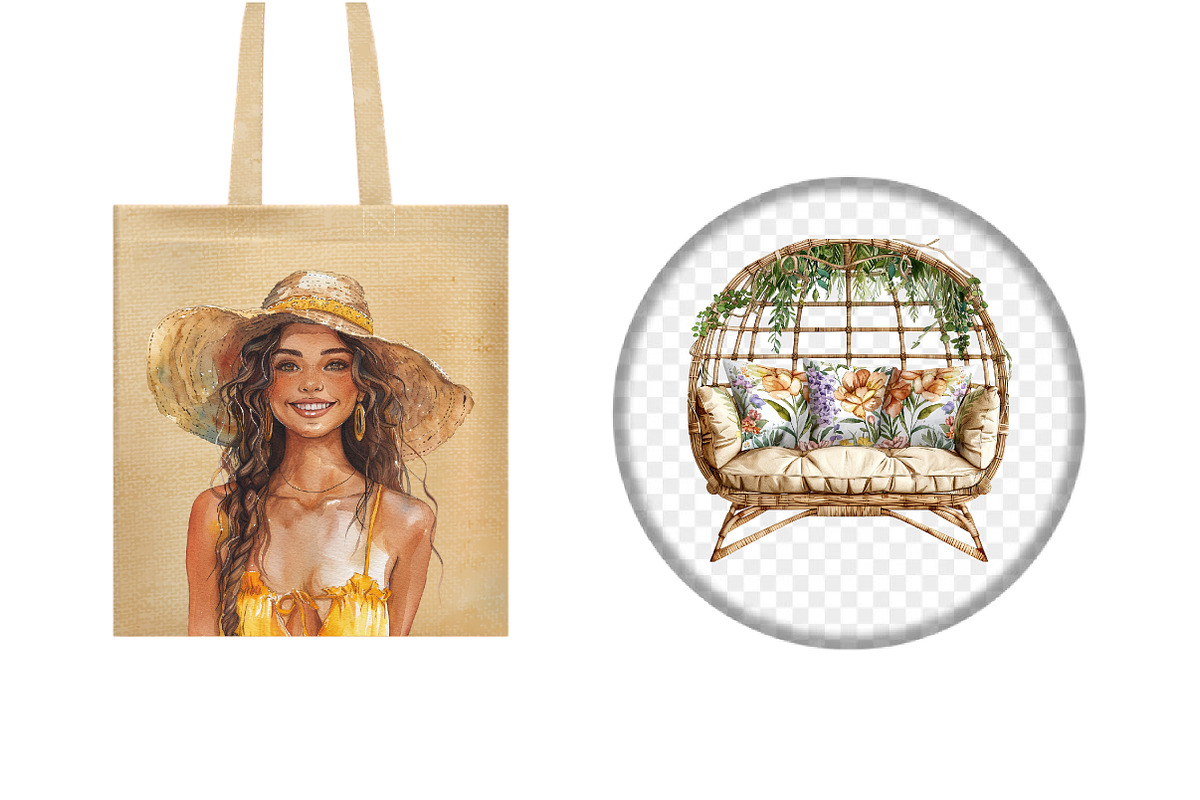 Watercolor Boho Summer ClipArt, an Illustration by Design Market (Photo 5 of 9)