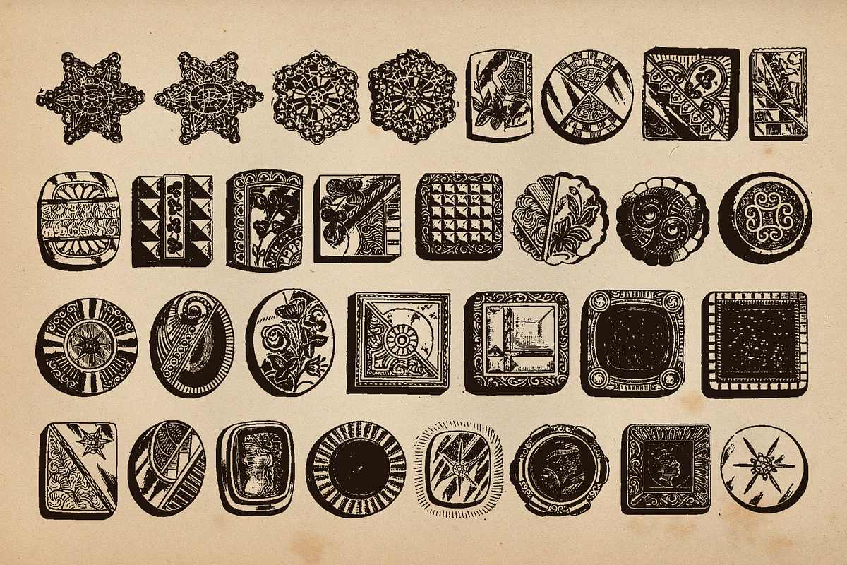 130 Vintage Illustrations - Buttons, an Illustration by Meglenov (Photo 2 of 5)