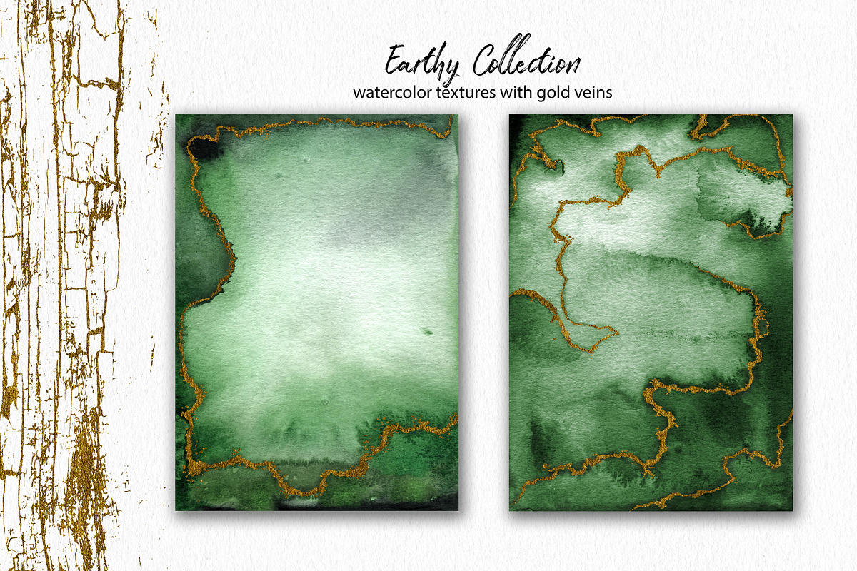 Earthy Watercolor with Gold Veins, a Texture Graphic by Marmoris.Arts (Photo 9 of 13)