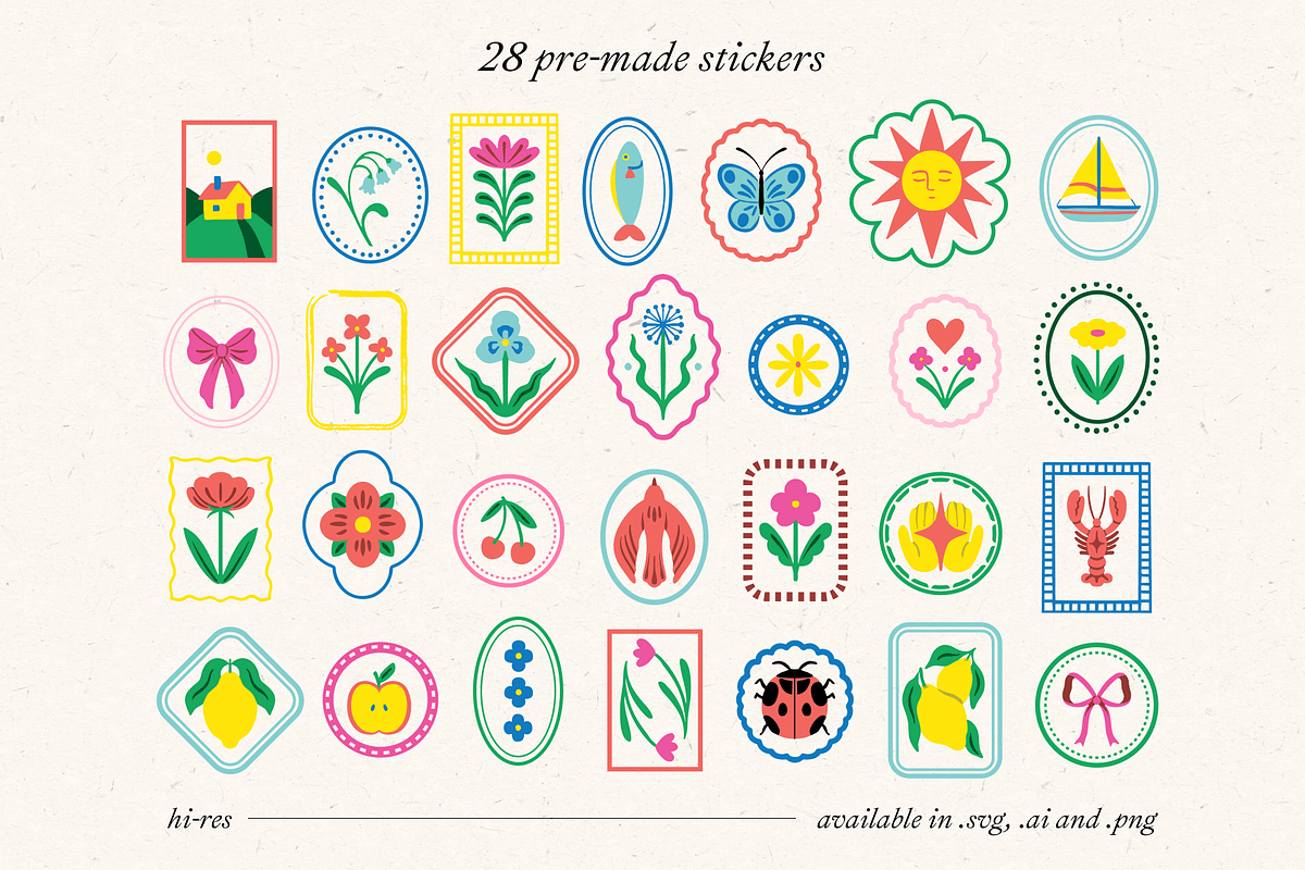 Tiny Colorful Stamp Illustrations, a Decorative Illustration by Eldorado Design Co. (Photo 4 of 8)