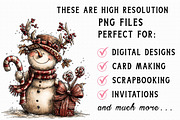 Festive Snowman Winter Clipart, an Illustration by Libby Wishes (Thumbnail 2 of 8)
