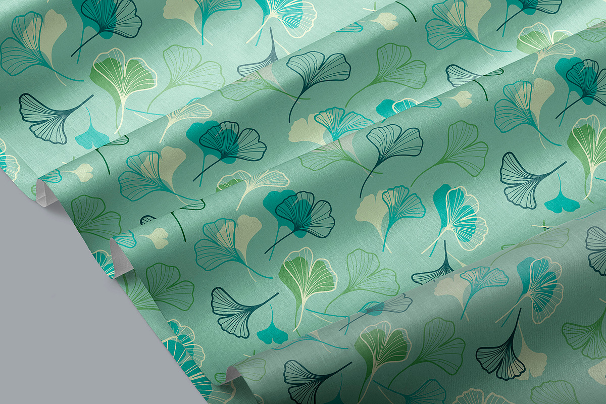 Ginkgo leaves vector patterns, a Pattern Graphic by IrStepShop (Photo 2 of 6)