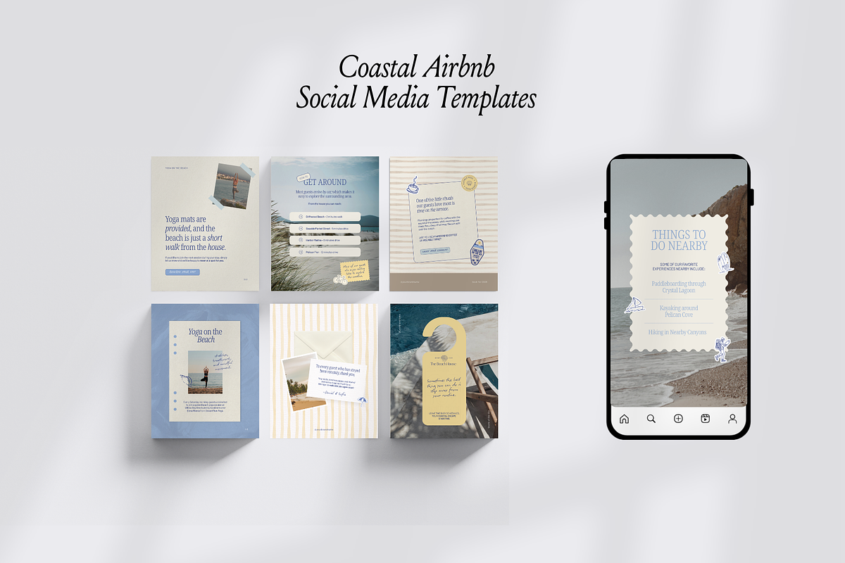 Coastal Airbnb Instagram Templates, a Social Media Template by CanvaTemplateClubCo (Photo 4 of 11)