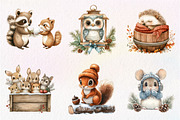 Rustic Winter Animal Clipart Bundle, an Illustration by CreationArt (Thumbnail 7 of 9)