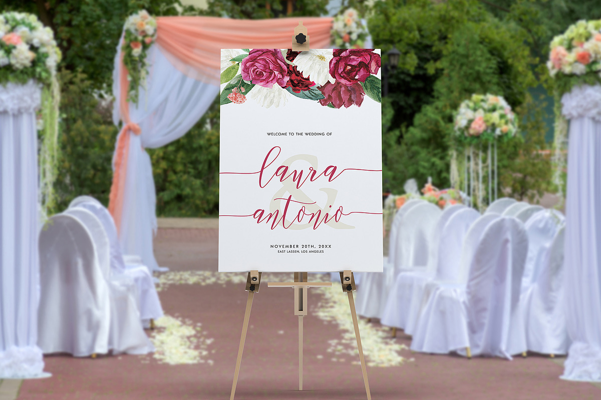 Welcome Sign Template Canva, an Invitation Template by ShineOnWedding (Photo 2 of 10)