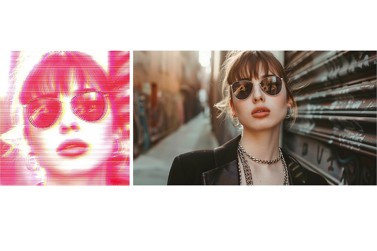 Neon Glitch Photo Effect, a Layer Style Add-On by studiogstock (Photo 2 of 2)
