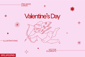 Valentine's Day: cards, illustration