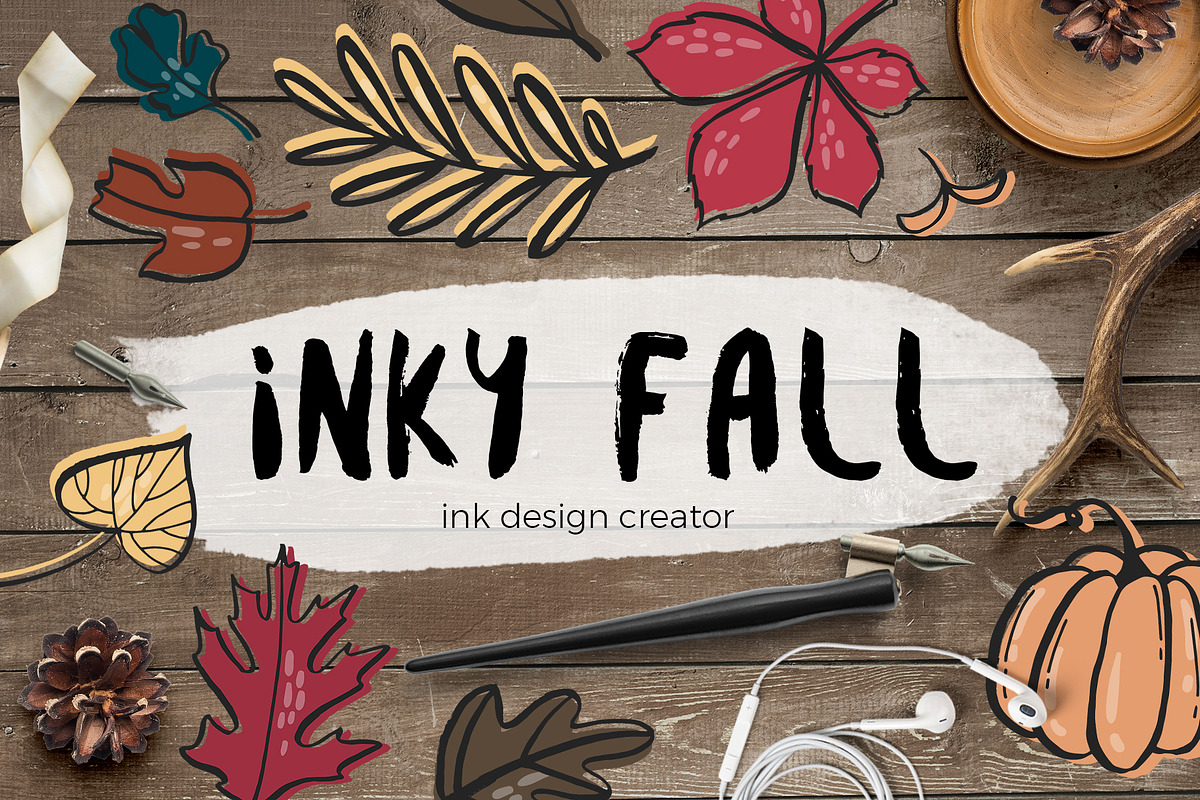 Inky fall - ink design creator, a Decorative Illustration by Beauty Drops (Photo 1 of 6)