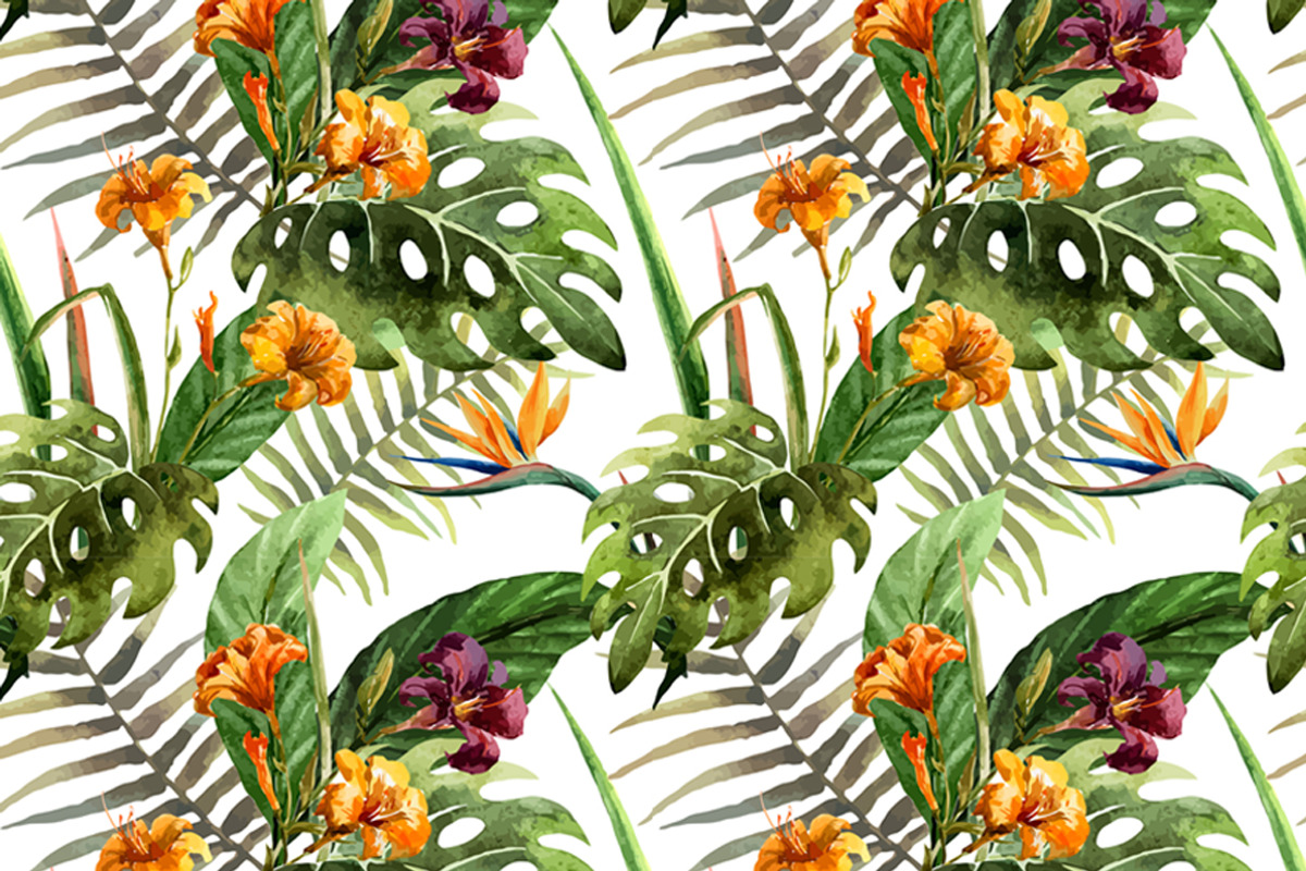 Set of Tropical Floral Patterns, a Pattern Graphic by Lembrik's Artworks (Photo 2 of 7)