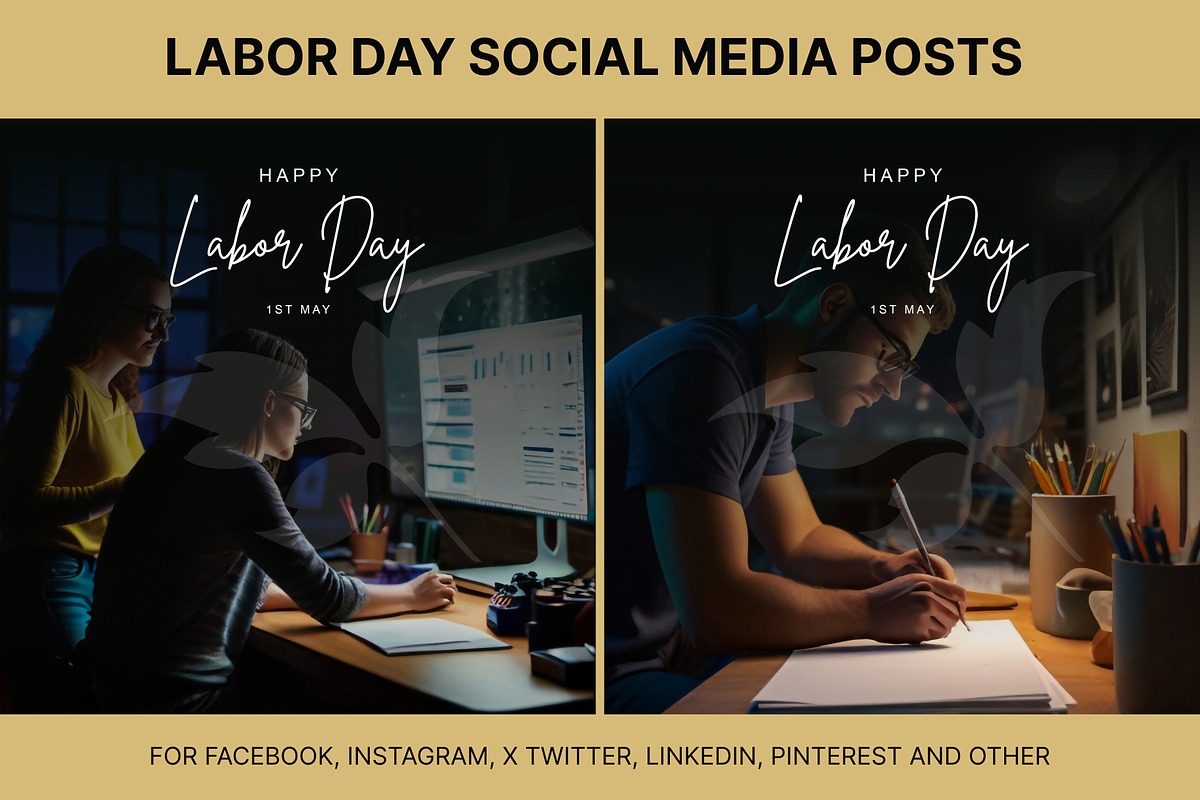 61 Labor day social media posts set, a Social Media Template by Walldecorated (Photo 21 of 29)