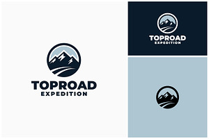 Top Peak Street Mountain Road Logo, a Branding & Logo Template by Enola99d