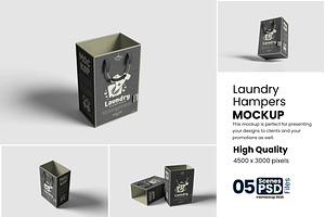 Laundry Hamper Mockup For Branding