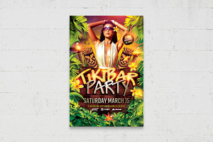 Tiki Bar Party Flyer Template