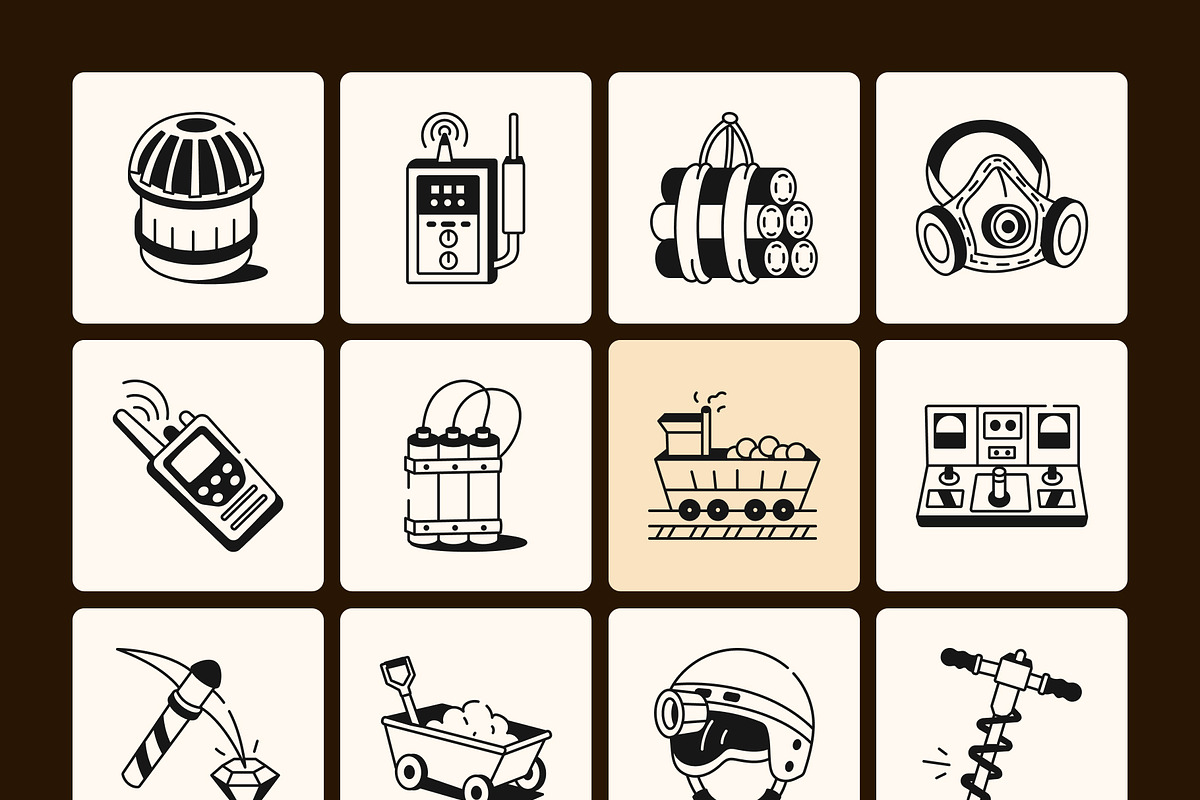 Coal Mine Industry Drawing, an Outline Icon by Vectors Market (Photo 7 of 9)
