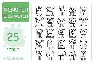 Cute Monster Avatars Illustrations