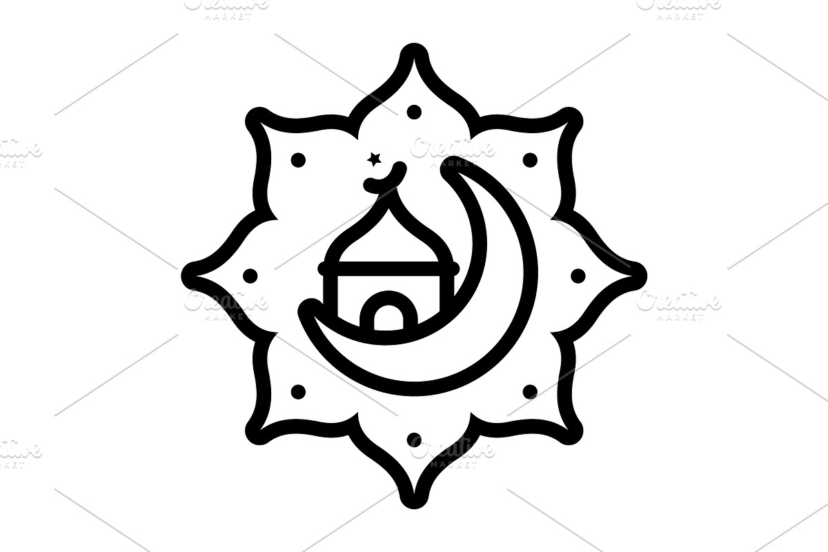 Islamic ramadan black icon, an Outline Icon by Creative priyanka